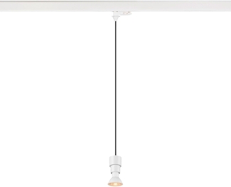 SLV PURI 2.0 Basic, 3~ Pendelleuchte, GU10, Pendellänge 200cm, 1x max. 6W, weiß - Leuchten mit 3 Phasen Adapter 230V