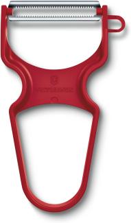 Victorinox RAPID Sparschäler, Tomaten-Schäler, Zackenschliff, Zweischneidig, Extra Scharf, Robuster Kunststoffgriff, rot