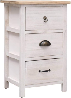 vidaXL Beistellschrank 35x25x57 cm Massivholz Paulownia 284076