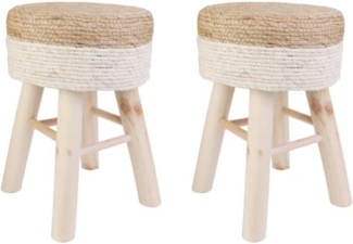 HOME DECO FACTORY Hocker Blue Lagoon, Kiefer/Polyester/Sperrholz, 29 x 29 x 43 cm, Beige