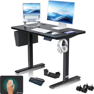 KESSER® Höhenverstellbarer Schreibtisch elektrisch | Ergonomisch Steh-Sitz Schreibtisch | 3-Funktions-Memory Steuerung | Inkl. 360° Rollen & USB-Ladeanschluss | Computertisch für Homeoffice Schwarz, 100x60 cm