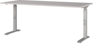 Germania Schreibtisch 7912-643, in Kaschmir/Silber, me. höheneinst, 180 x 91 x 80 cm (BxHxT)