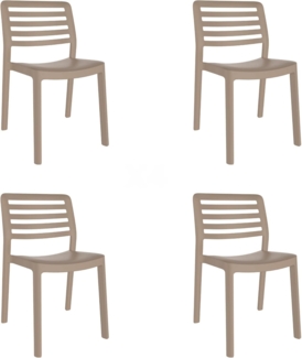 resol grupo GARBAR Wind Set 4 Stühle für den Innenbereich, Außenbereich | Garten, Terrasse, Balkon, Wohnzimmer, Küche, Esszimmer | Design, leicht, stapelbar | Sand