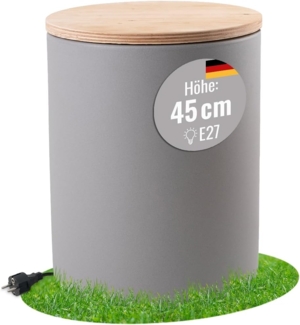 Leuchttisch Hocker Shining Drum Beistelltisch (grey E27)