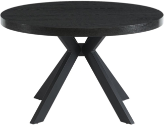 Vente-unique - Esstisch - ausziehbar - 4 bis 8 Personen - MDF & Stahl - Schwarz - KOMONI