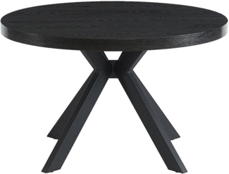 Vente-unique - Esstisch - ausziehbar - 4 bis 8 Personen - MDF & Stahl - Schwarz - KOMONI