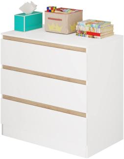 WOLTU Kommode mit 3 Schubladen, Schubladenkommode, Sideboard, Kommodenschrank für Schlafzimmer Wohnzimmer Flur Badezimmer, Kommode modern, 80 x 78 x 48 cm