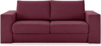 LOOKS by Wolfgang Joop Looks V-1 Designer Sofa mit Hockern, 2 Sitzer Couch, Funktionssofa, rot, Sitzbreite 160 cm