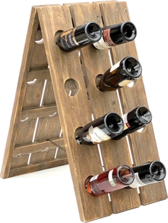 DanDiBo Rüttelbrett Weinregal Flaschenregal für 24 Flaschen aus Holz 96171 Natur Vintage dunkel