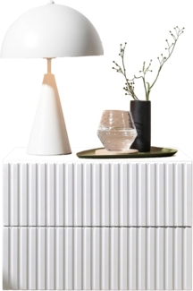 Stella Trading TABONI Nachttisch hängend, Weiß – Schwebender Nachtschrank mit 2 Schubladen und viel Stauraum – 42 x 28 x 30 cm (B/H/T)