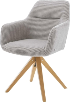 Esszimmerstuhl Pejo-Flex Cord Silbergrau Holzgestell kantig Natur Taschenfederkern