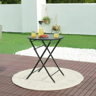 Klapptisch Sande Stahl 71xØ62 cm Schwarz [en. casa]