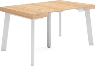 Skraut Home | Ausziehbarertisch | Multifunktionaler ausziehbarer | 140 | Für 6 Gäste | Hölzerne Beine | Moderner Stil | Eiche