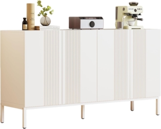 SOFTWEARY Sideboard Breite 145 cm (145/41,5/80 cm), Wohnzimmerschrank, Mehrzweckschrank, matt