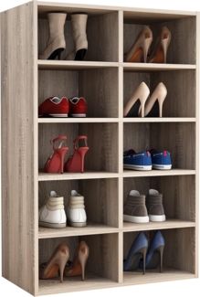 VCM Schuhregal Hinsol 919097 Sonoma-Eiche H. 84 x B. 55 x T. 30 cm