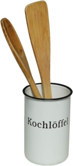 Nostalgischer Kochlöffelhalter "Kochlöffel" 51212 Weiß 11,5 cm emailliert Landhaus Emaille Becher Metallbecher