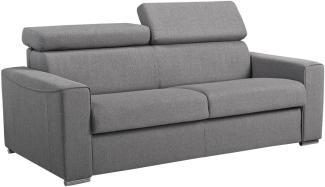 Vente-unique - Schlafsofa 3-Sitzer - Liegefläche: 140 cm - Matratzenhöhe: 18 cm - Stoff - Grau - VIZIR