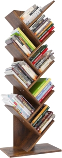 YITAHOME Baum-Bücherregal, Bodenstehendes Standregal, Industrielle Holzregale, Hohe Aufbewahrungsmöglichkeit für Ausstellungsstücke, Lagerregal für Wohnzimmer, Home-Office, Regal aus Vintagebraun