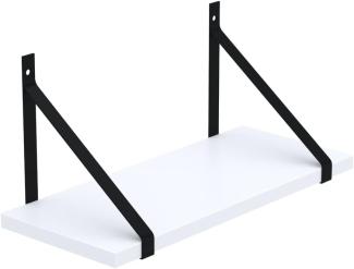 AKKE Wandregal, Hängeregal GINO modern mit schwarzen Befestigungen 2mm PVC LOFT