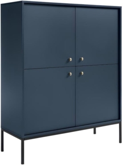 Vente-unique - Highboard mit 4 Türen - Blau - BOGDAN