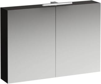 LAUFEN BASE Spiegelschrank 1000 mm, 2 Türen, LED- Licht Element, Farbe: Ulme dunkel - H4028521102631