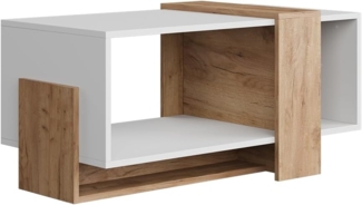 Vicco Couchtisch Aven, Weiß/Goldkraft Eiche, 91.8 x 49 cm