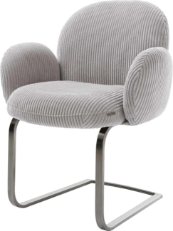 Freischwinger Nube-Flex mit Armlehnen Cord Silbergrau Freischwinger flach Graphit Taschenfederkern