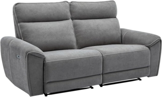 Vente-unique - Relaxsofa 3-Sitzer elektrisch - Stoff - Grau - DJARALO