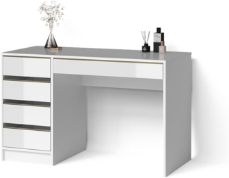 Livinity® Schminktisch Imola, Weiß/Gold/Gold, ohne Spiegel