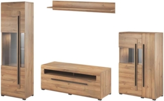 Wohnwand Tulsa Anbauwand 4-teilig MDF Eiche Grandson