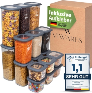 Viwares Vorratsdosen mit Deckel Luftdicht, 18er Vorratsbehälter Set BPA-Frei, Vorratsdose zur Müsli Mehl Aufbewahrung Küche, Praktische Organizer Küche, Frischhaltedosen für Lebensmittelaufbewahrung