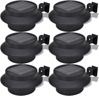 6x Außenlampe Sonnenlichtset Zaunlicht Schwarz 41180