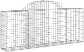 vidaXL Gabione mit Hochbogen 200x30x80/100 cm Verzinktes Eisen 153484