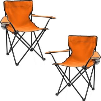 Spetebo Campingstuhl Campingstuhl mit Getränkehalter - grün / 2er Set (2er Set, 1 St), Camping Strand und Garten Klappstuhl