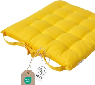 Homescapes Stuhlkissen Stuhlkissen gelb einzeln