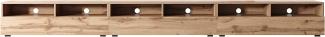 Selsey REDNAW - TV-Schrank/modernes TV-Board mit DREI Schubladen, stehend/hängend, 300 cm breit (Wotan Eiche Matt ohne LED)