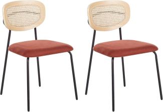 Esszimmerstuhl 2er Set MAYETTA Rattan Orange