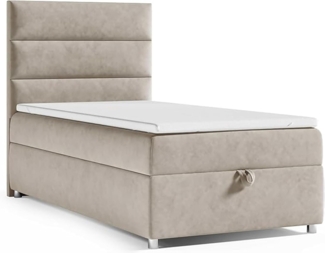 Best for Home Boxspringbett K4 SINGLE mit Bettkasten (Beige 100x200)