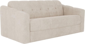Vente-unique - Schlafsofa mit Matratze 3-Sitzer - Strukturstoff - Beige - Liegefläche 140 cm - Matratze 22 cm mit Memory Schaum - DARIELO