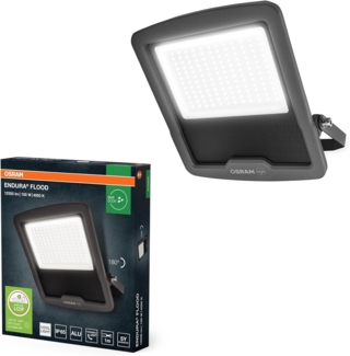 Osram ENDURA FLOOD PC 100W LED-Fluter, 4000K kaltweiß, 12000 Lumen, IP65 Flutlicht, recyceltes Aluminium, 120 lm/W Effizienz, Grau, 230V