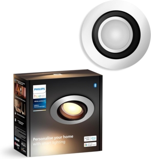 Philips Hue Milliskin White Ambiance Einbauspot, Aluminium, (400lm / 70mm), 1er Pack, warm- bis kaltweißes Licht, steuerbar via App, kompatibel mit Amazon Alexa (Echo, Echo Dot), neue Generation