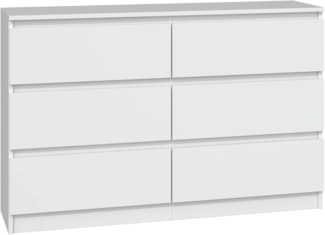 CDF Kommode Malwa M6 120| Farbe: Weiß | Schrank für Dokumente, Kleinigkeiten | Ideal für Wohnzimmer, Schlafzimmer, Kinderzimmer, Jugendzimmer und Büro | 6 geräumige Schubladen