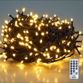 SALCAR 26m 360er LED Lichterkette Weihnachtsbaum (23m Lichterkette + 3m Stromkabel), 31V Christbaumbeleuchtung Außen mit 8 Modi und Memory, Warmweiß