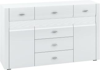 Sideboard "Arko" Kommode 159cm MDF weiß Hochglanz