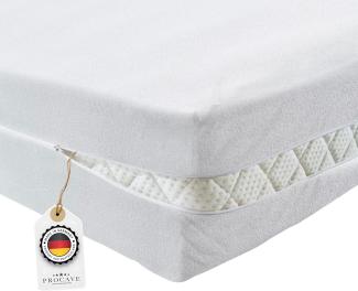 PROCAVE Matratzenbezug Frottee unversteppt 140 x 220 cm | Matratzen-Höhe 10-15cm | Matratzenschoner