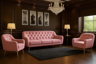 Wohnzimmer-Set BENITO 4: 3-Sitzer Sofa + 2 Sessel