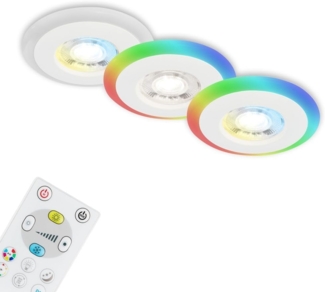 Di-Ka LED Einbauleuchte Skill Color 3er Set weiß Ø 8,4 cm 5 W dimmbar