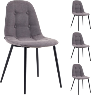 IDIMEX Esszimmerstuhl ALVARO (4 St), Esszimmerstühle Polsterstuhl Sitzgruppe 4er Set - Grau