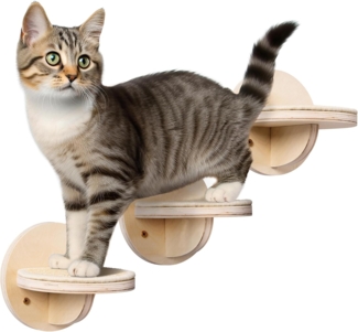 Navaris Kratzpappe Katzen Kletterwand 3-Teilig - Katzentreppe für die Wand, (3-tlg)