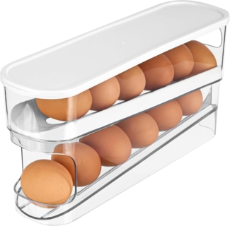 Belle Vous Eierkorb Belle Vous 2-Ebenen Automatischer Eierspender - Eier Aufbewahrung, Kunststoff, (2-tlg)